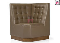 Brown Color PU Leather Upholstered Corner Sofa Wood Frame No Installation