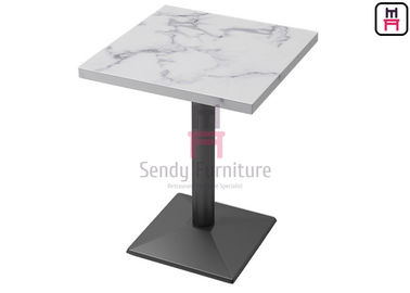 Να δειπνήσει ξενοδοχείων σχεδίων HPL Formica μαρμάρινος πίνακας με τη μαύρη βάση σιδήρου χρώματος βαριά πετώντας