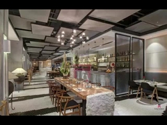 Αστική ξύλο καφέ δερμάτινη τραπεζαρική καρέκλα με στήλη